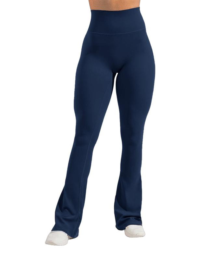 Goranbon Womens High Waist Flare Yoga Pants with Pockets Butt Lifting Workout Athletic Bootleg Leggings