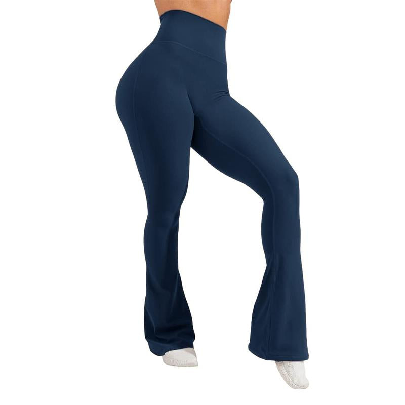 Goranbon Womens High Waist Flare Yoga Pants with Pockets Butt Lifting Workout Athletic Bootleg Leggings