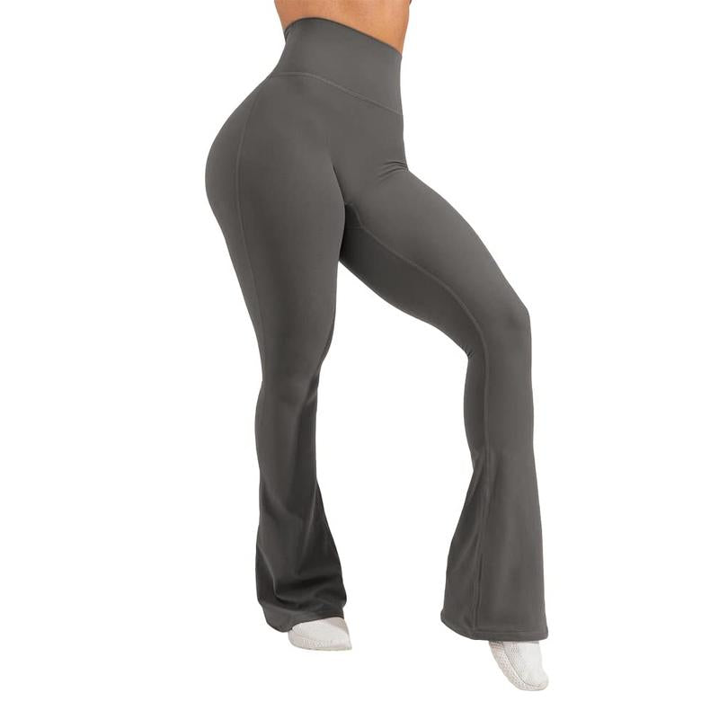 Goranbon Womens High Waist Flare Yoga Pants with Pockets Butt Lifting Workout Athletic Bootleg Leggings