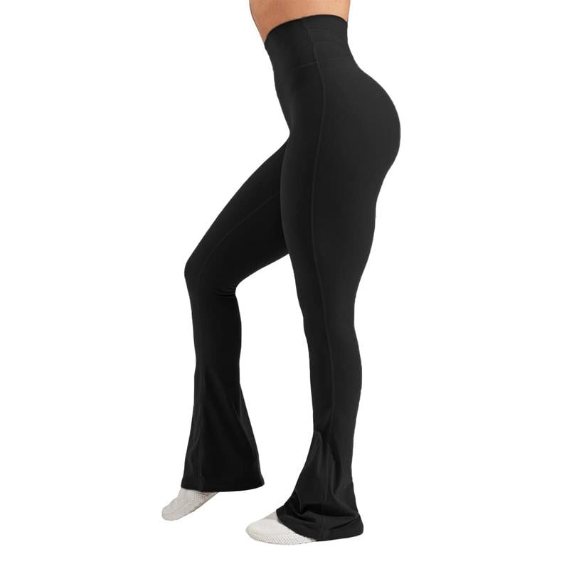 Goranbon Womens High Waist Flare Yoga Pants with Pockets Butt Lifting Workout Athletic Bootleg Leggings