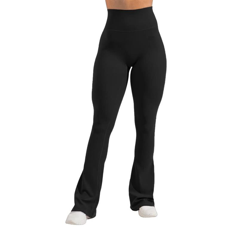 Goranbon Womens High Waist Flare Yoga Pants with Pockets Butt Lifting Workout Athletic Bootleg Leggings