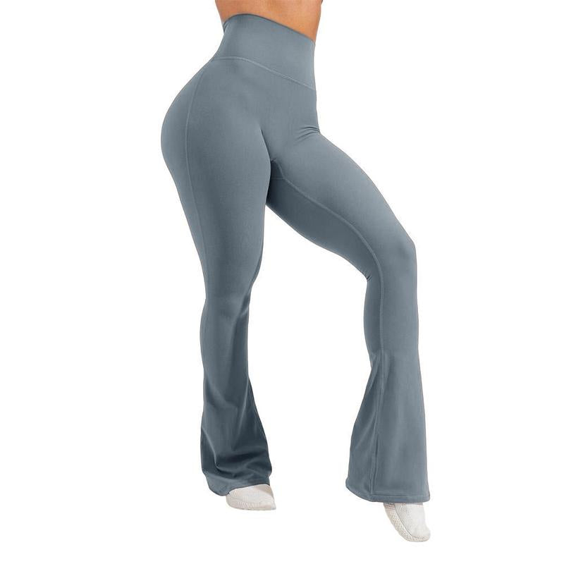 Goranbon Womens High Waist Flare Yoga Pants with Pockets Butt Lifting Workout Athletic Bootleg Leggings